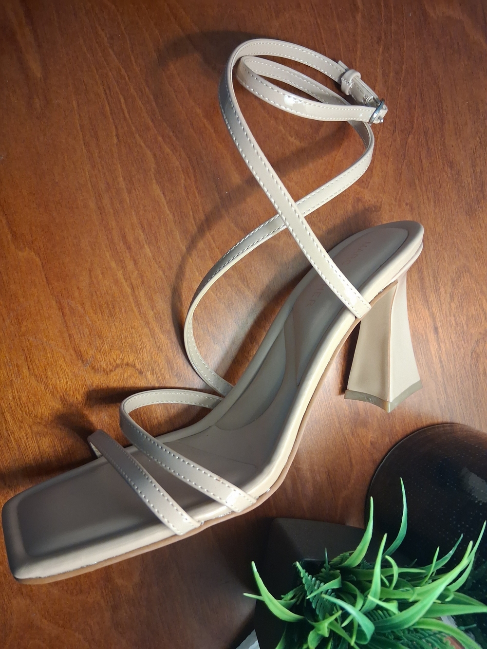 Marc Fisher Neutral Beige Strappy Block Heel Sandals